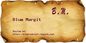 Blum Margit névjegykártya